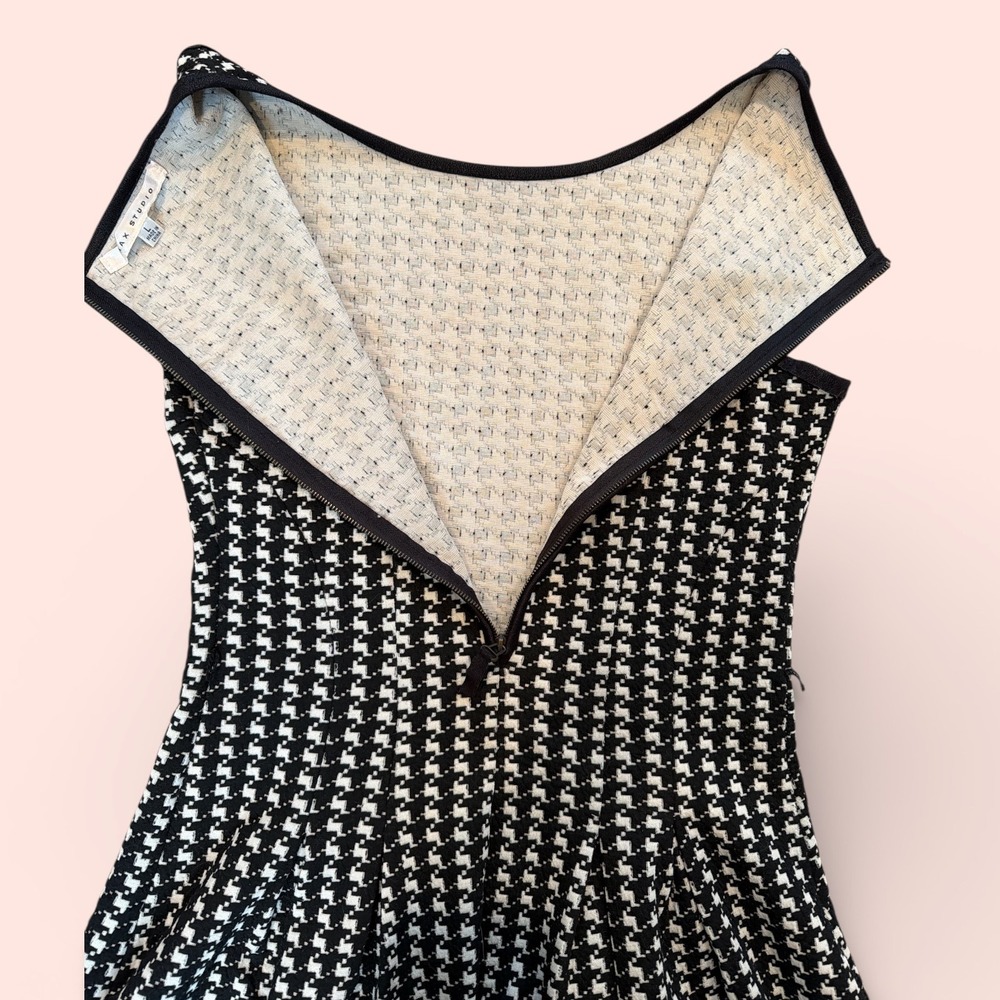 Max Studio Black White Houndstooth Sleeveless Fit… - image 3